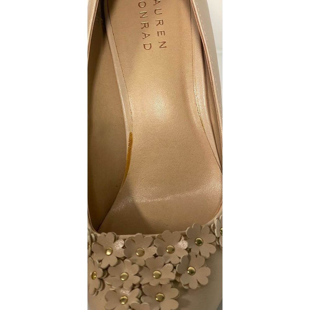NIB LC Lauren Conrad Petal High Heels Nude Size 10 - Picture 7 of 11